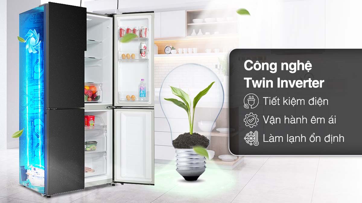 Tủ Lạnh Aqua AQR-M525XA(FB) Inverter 4 Cánh 511 Lít 1 Tinh nang Tu Lanh Aqua AQR M525XAFB Inverter 4 Canh 511 Lit 2