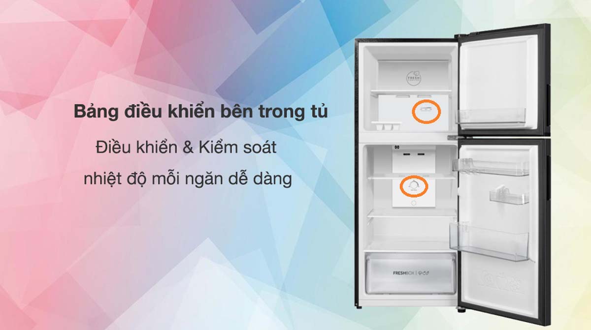 Tủ Lạnh Aqua AQR-T220FA(FB) Inverter 189 lít 6 Tinh nang Tu Lanh Aqua AQR T220FAFB Inverter 189 lit 3