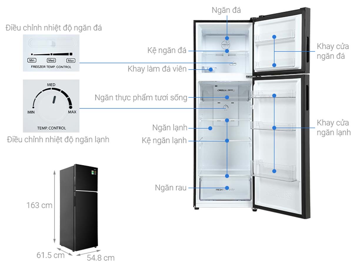 Tủ Lạnh Aqua AQR-T299FA(FB) Inverter 283 Lít 5 Tinh nang Tu Lanh Aqua AQR T299FAFB Inverter 283 Lit 6