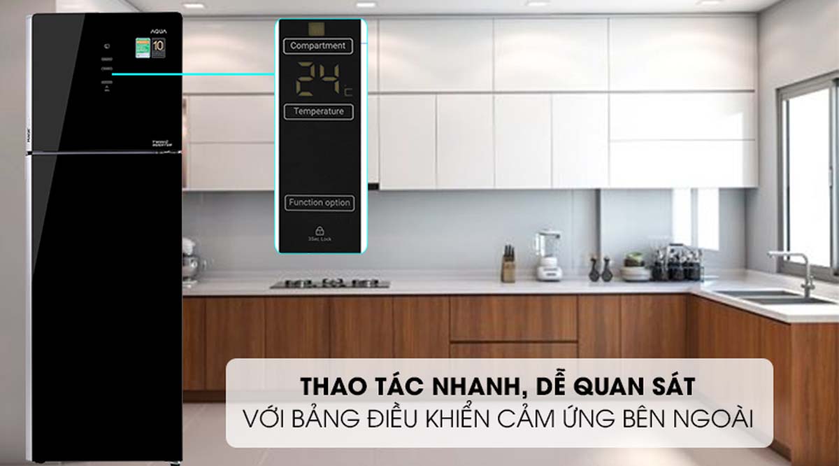 Tủ Lạnh Aqua AQR-T359MA(GB) Inverter 312 Lít 5 Tinh nang Tu Lanh Aqua AQR T359MAGB Inverter 312 Lit 3