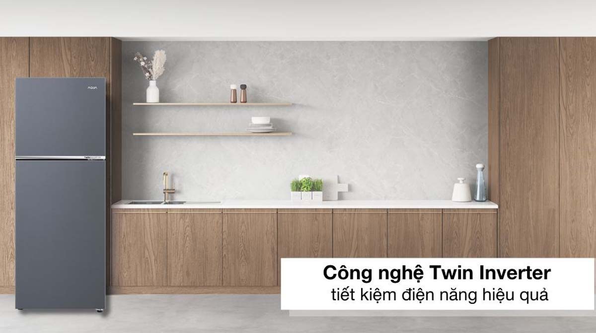 Tủ Lạnh Aqua AQR-T380FA(SL) Inverter 298 Lít 2 Tinh nang Tu Lanh Aqua AQR T380FASL Inverter 298 Lit 2