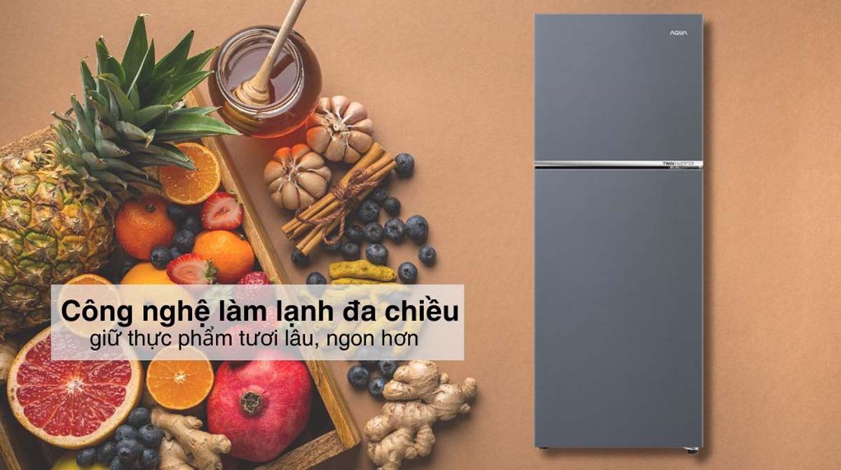 Tủ Lạnh Aqua AQR-T380FA(SL) Inverter 298 Lít 4 Tinh nang Tu Lanh Aqua AQR T380FASL Inverter 298 Lit 3
