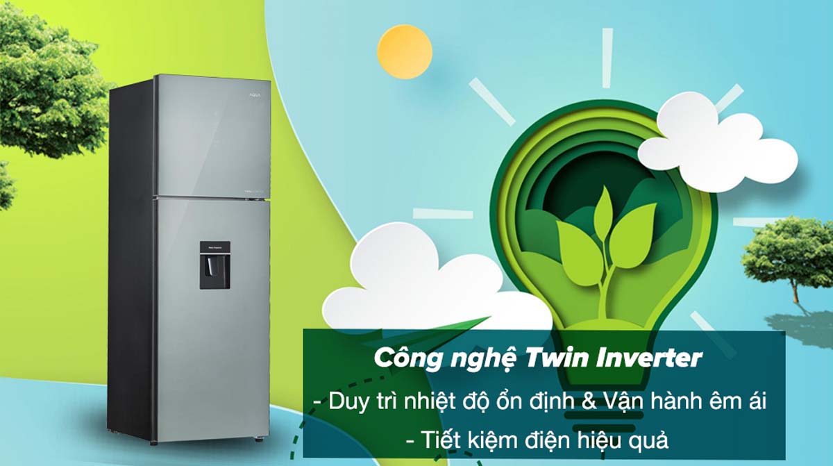 Tủ Lạnh Aqua AQR-T390FA(WGM) Inverter 347 Lít 3 Tinh nang Tu Lanh Aqua AQR T390FAWGM Inverter 347 Lit 3