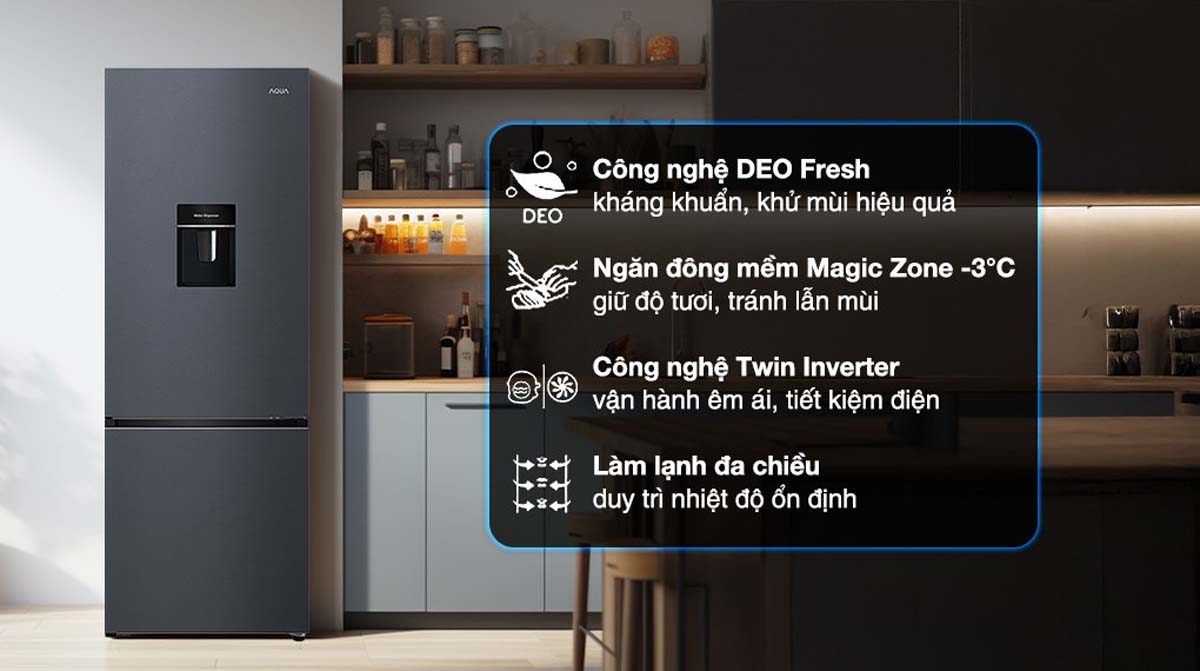 Tủ lạnh Aqua AQR-B360MA(WSL) Inverter 292 lít 1 Tinh nang Tu lanh Aqua AQR B360MAWSL Inverter 292 lit 1