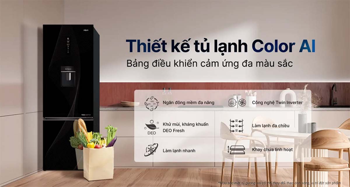Tủ lạnh Aqua AQR-B380MA(WGP)U1 Inverter 2 Cánh 320 lít 1 Tinh nang Tu lanh Aqua AQR B380MAWGPU1 Inverter 2 Canh 320 lit 1