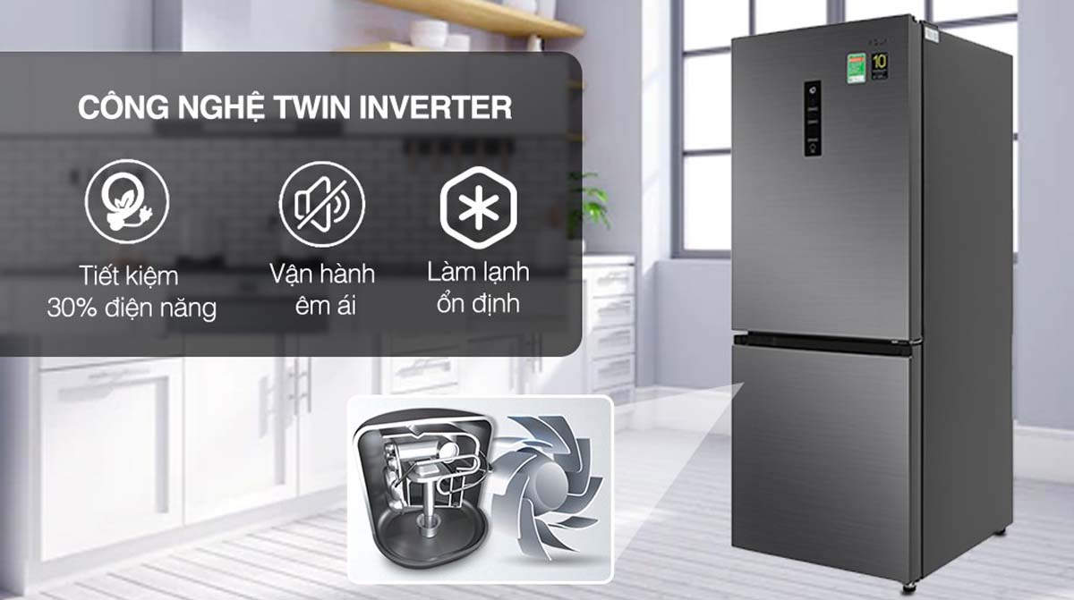 Tủ Lạnh Aqua AQR-B306MA(HB) Inverter 283 Lít 3 Tu Lanh Aqua AQR B306MAHB Inverter 283 Lit 5