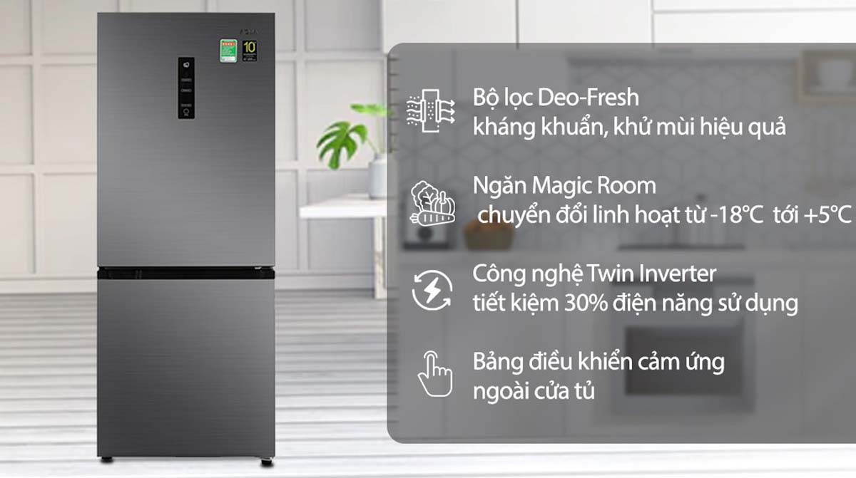 Tủ Lạnh Aqua AQR-B306MA(HB) Inverter 283 Lít 1 Tu Lanh Aqua AQR B306MAHB Inverter 283 Lit 7