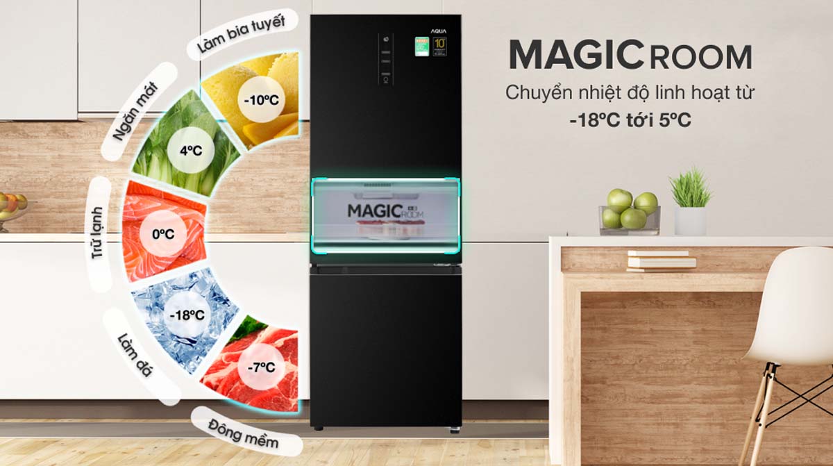 Tủ Lạnh Aqua AQR-B348MA(FB) Inverter 292 Lít 2 Tu Lanh Aqua AQR B348MAFB Inverter 292 Lit 7