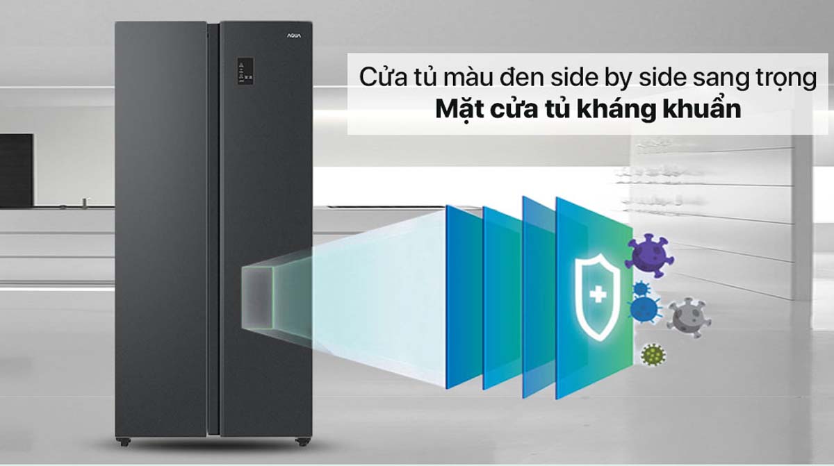 Tủ Lạnh Aqua AQR-S480XA(BL) Inverter 480 Lít 1 Tu Lanh Aqua AQR S480XABL Inverter 480 Lit 1