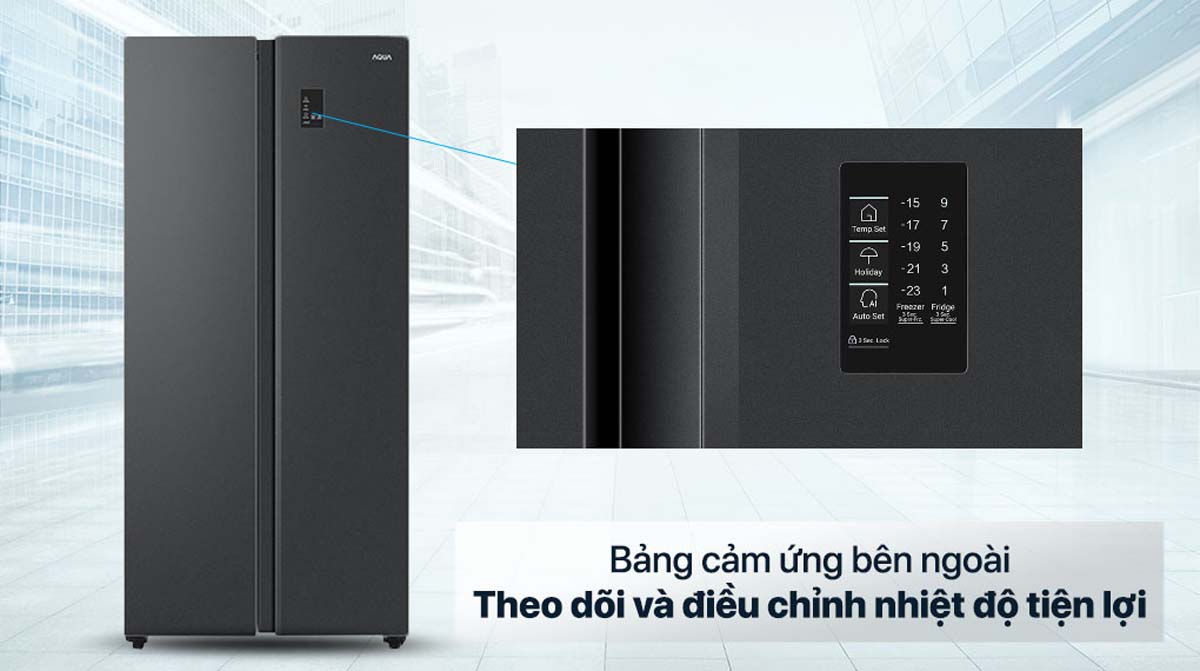 Tủ Lạnh Aqua AQR-S480XA(BL) Inverter 480 Lít 5 Tu Lanh Aqua AQR S480XABL Inverter 480 Lit 2