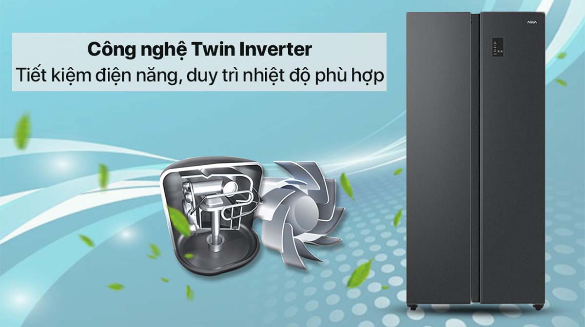 Tủ Lạnh Aqua AQR-S480XA(BL) Inverter 480 Lít 2 Tu Lanh Aqua AQR S480XABL Inverter 480 Lit 3