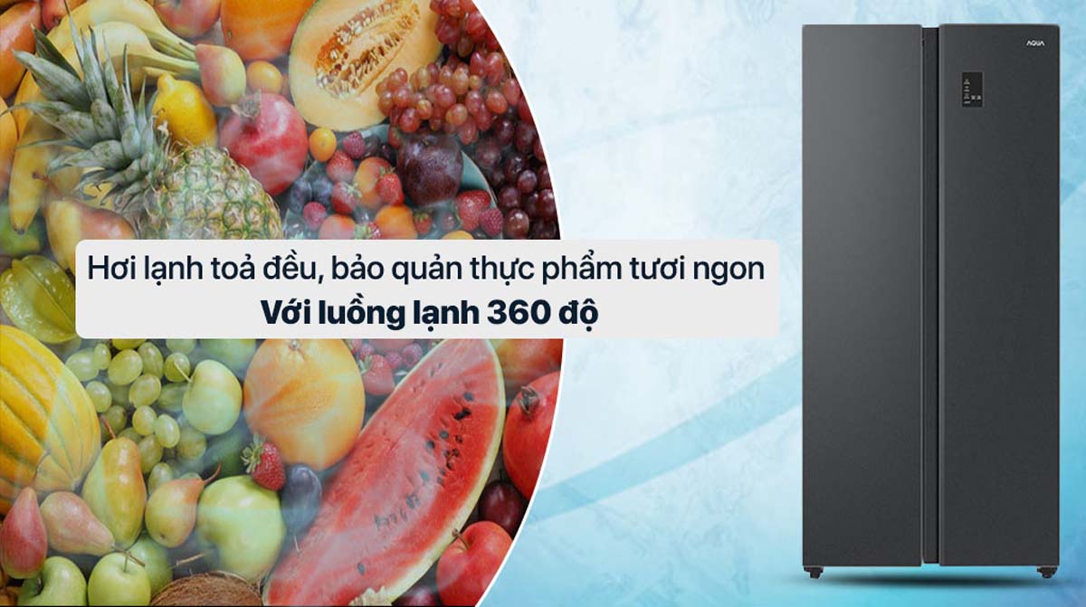 Tủ Lạnh Aqua AQR-S480XA(BL) Inverter 480 Lít 3 Tu Lanh Aqua AQR S480XABL Inverter 480 Lit 6