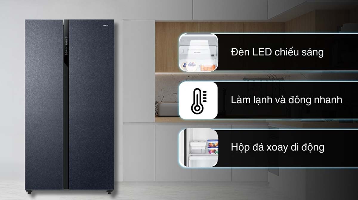 Tủ Lạnh Aqua AQR-S612XA(CBC) Side By Side Inverter 550 lít 5 Tu Lanh Aqua AQR S612XACBC Side By Side Inverter 550 lit 5