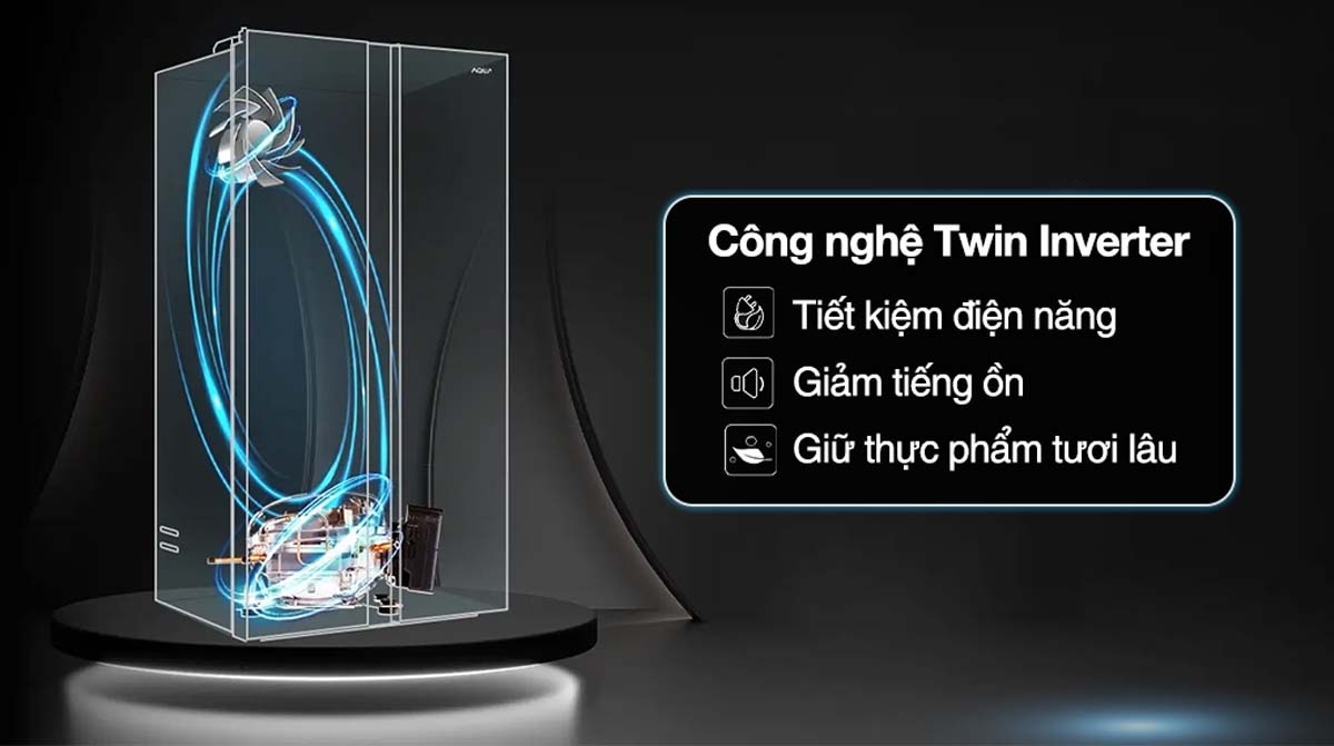 Tủ Lạnh Aqua AQR-S612XA(CBC) Side By Side Inverter 550 lít 2 Tu Lanh Aqua AQR S612XACBC Side By Side Inverter 550 lit 6