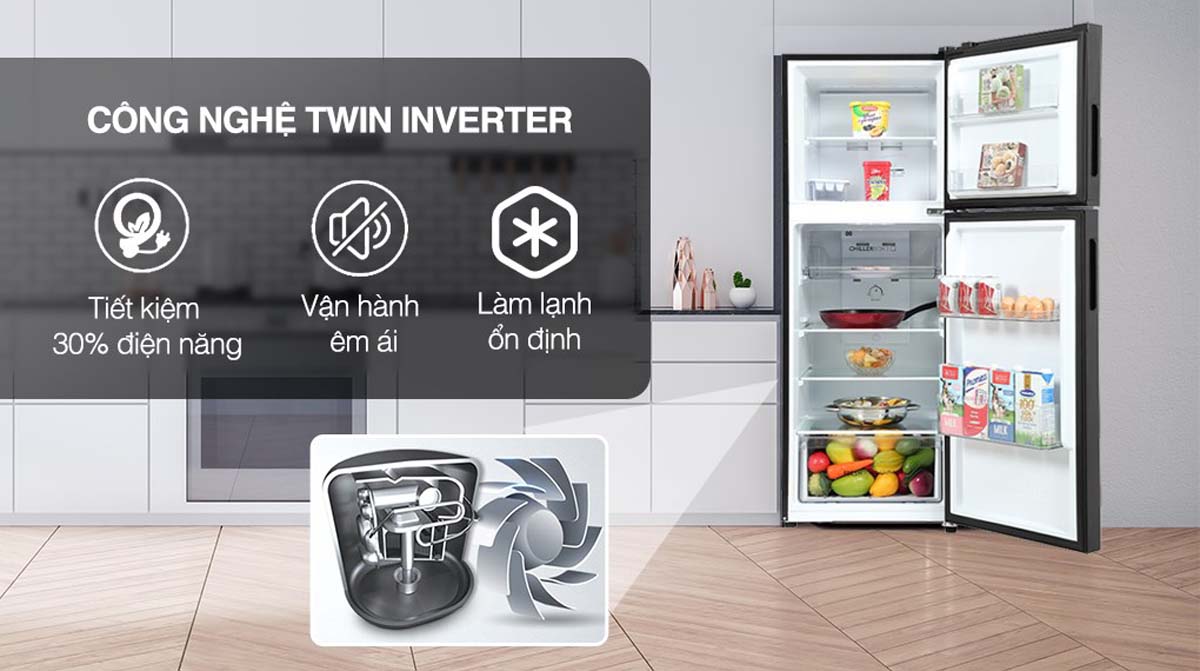 Tủ Lạnh Aqua AQR-T259FA(FB) Inverter 245 Lít 2 Tu Lanh Aqua AQR T259FAFB Inverter 245 Lit 1