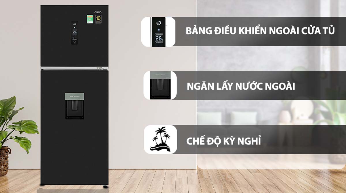 Tủ Lạnh Aqua AQR-T369FA(WGB) Inverter 318 Lít 5 Tu Lanh Aqua AQR T369FAWGB Inverter 318 Lit 4