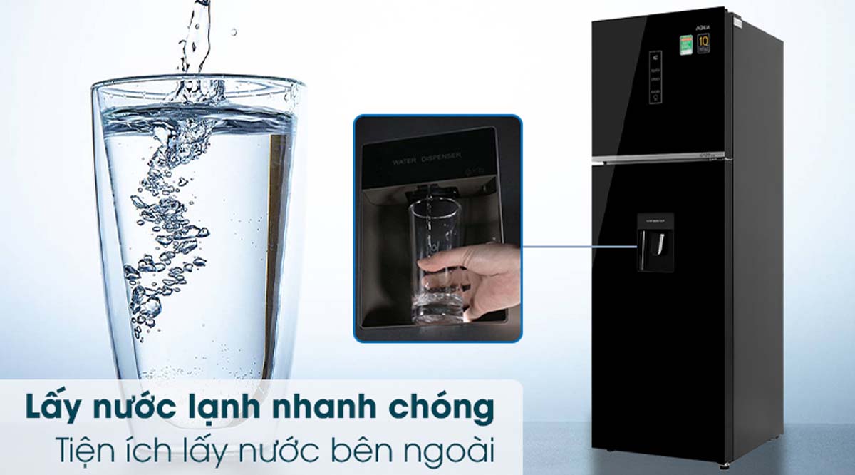 Tủ Lạnh Aqua AQR-T389FA(WBS) Inverter 344 Lít 9 Tu Lanh Aqua AQR T389FAWBS Inverter 344 Lit 1