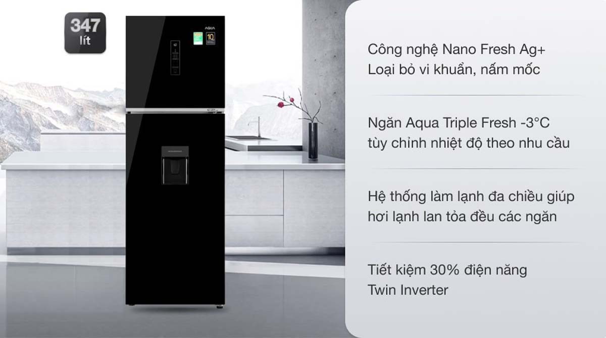Tủ Lạnh Aqua AQR-T389FA(WBS) Inverter 344 Lít 1 Tu Lanh Aqua AQR T389FAWBS Inverter 344 Lit 3