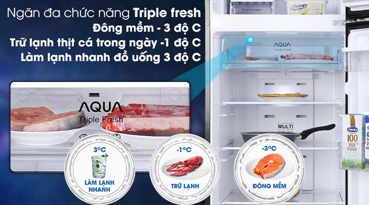Tủ Lạnh Aqua AQR-T389FA(WBS) Inverter 344 Lít 5 Tu Lanh Aqua AQR T389FAWBS Inverter 344 Lit 8