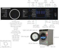 thong so ky thuat May Giat Say Toshiba TWD BM115GF4VSK Inverter 10.5Kg Say 7Kg