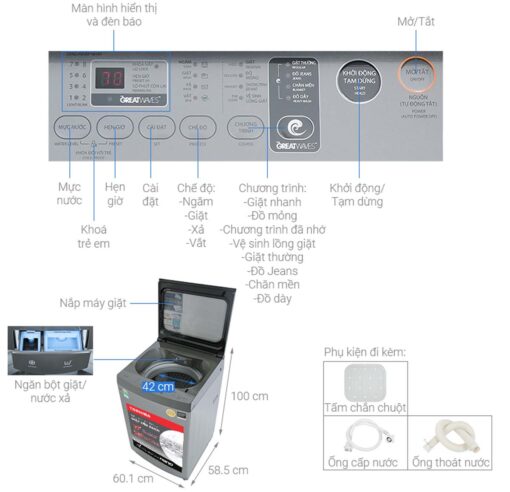 thong so ky thuat May Giat Toshiba AW DUK1300KVSG Inverter 12Kg
