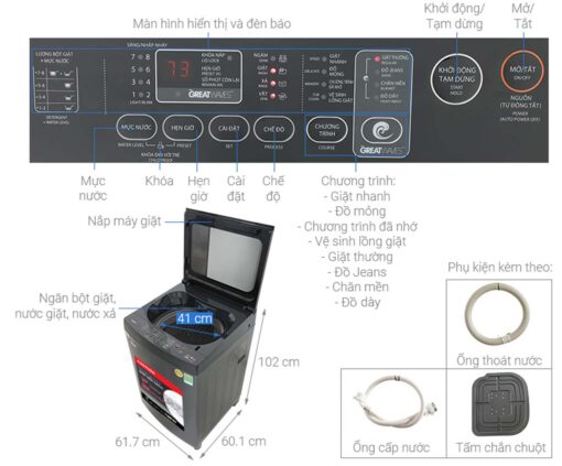 thong so ky thuat May Giat Toshiba AW DUM1400LVMK Inverter 13Kg