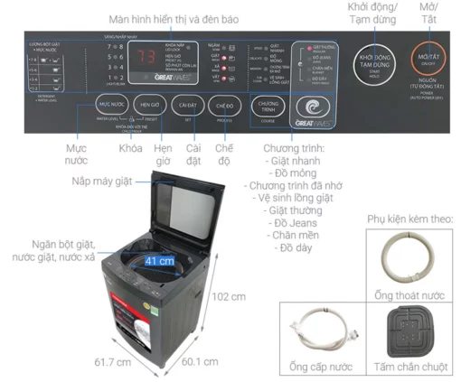 thong so ky thuat May Giat Toshiba AW DUM1400LVMK Inverter 13Kg