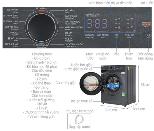 thong so ky thuat May Giat Toshiba TW T21BU115UWVMG Inverter 10.5Kg