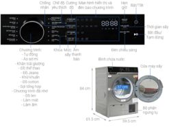thong so ky thuat May say quan ao Toshiba TD K90MEVSK 8Kg