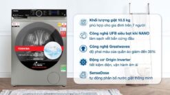 tinh nang May Giat Say Toshiba TWD BM115GF4VSK Inverter 10.5Kg Say 7Kg