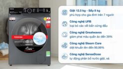 tinh nang May Giat Say Toshiba TWD BM135GF4VMG Inverter Giat 12.5Kg Say 8Kg