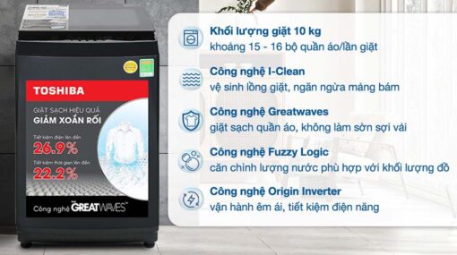 tinh nang May Giat Toshiba AW DM1100PVKK Inverter 10Kg