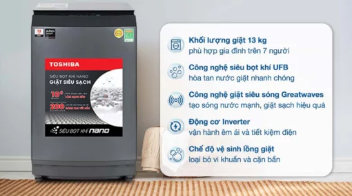 tinh nang May Giat Toshiba AW DUM1400LVMK Inverter 13Kg