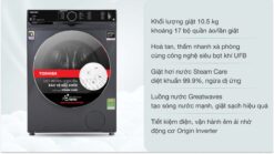tinh nang May Giat Toshiba TW BK115G4VSS Inverter 10.5Kg