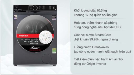 tinh nang May Giat Toshiba TW BK115G4VSS Inverter 10.5Kg