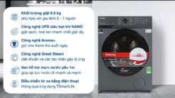 tinh nang May Giat Toshiba TW T21BU105UWVMG Inverter 9.5Kg