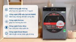 tinh nang May giat Toshiba TW T25BZU115MWVMG Inverter 10.5 kg