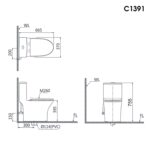 Bồn cầu 1 khối CAESAR C1391 nắp êm M260 - Ảnh 3