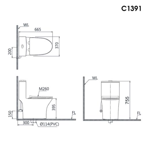 Ban ve ki thuat Bon cau 1 khoi CAESAR CD1394 nap em M221