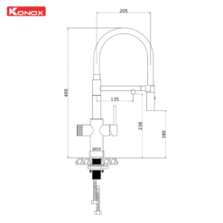 Bản-vẽ-vòi-rửa-bát-thân-mềm-3-đường-nước-Combi-Chrome