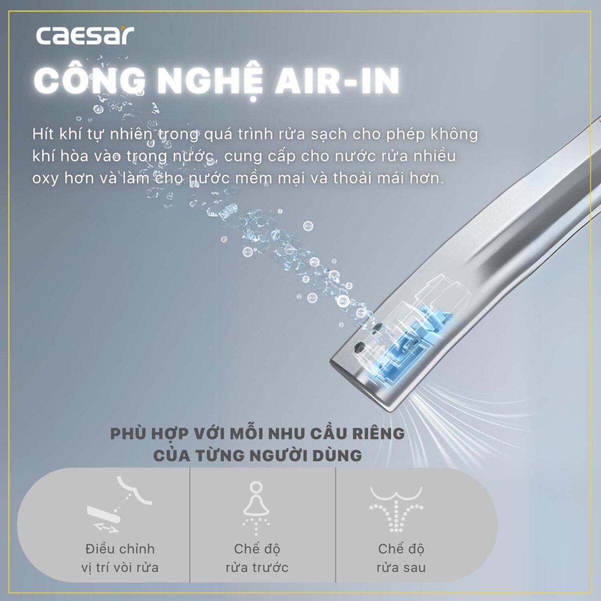 Bồn cầu thông minh CAESAR CT1338 TAF512H nắp rửa điện tử - Ảnh 18