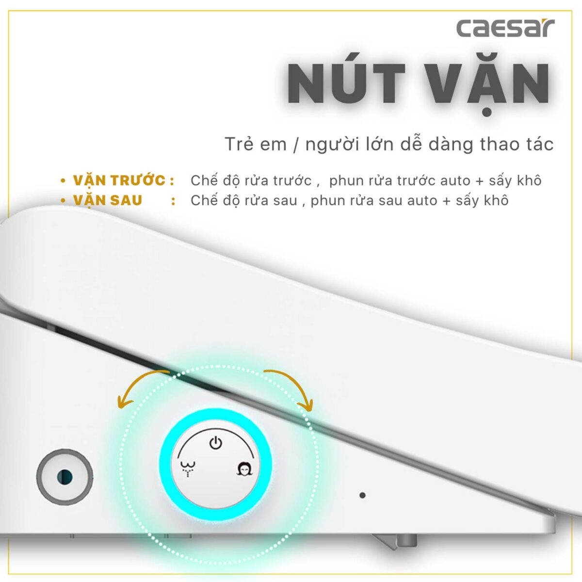 Bồn cầu thông minh CAESAR CT1338 TAF512H nắp rửa điện tử - Ảnh 12