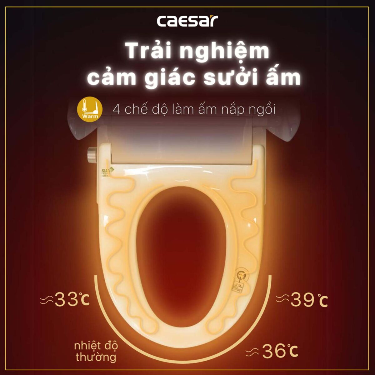Bồn cầu thông minh CAESAR CT1338 TAF512H nắp rửa điện tử - Ảnh 9