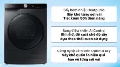 TINH NANG May say quan ao Samsung DV90T7240BBSV bom nhiet 9Kg
