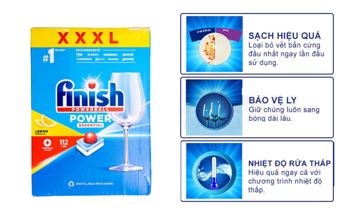 Viên rửa bát FINISH Power Essential hộp100 viên - Ảnh 4