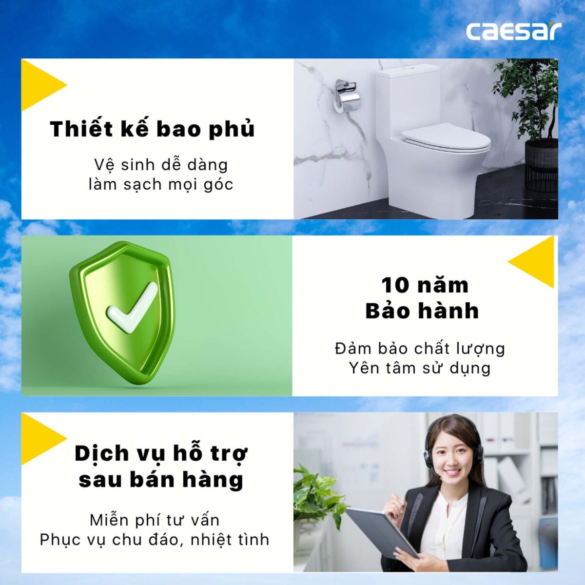 Bồn cầu thông minh CAESAR C1391 + TAF060 nắp rửa cơ - Ảnh 9