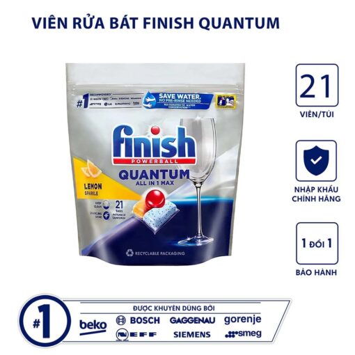 Vien rua bat Finish Quantum All In 1 21 vien huong chanh 2