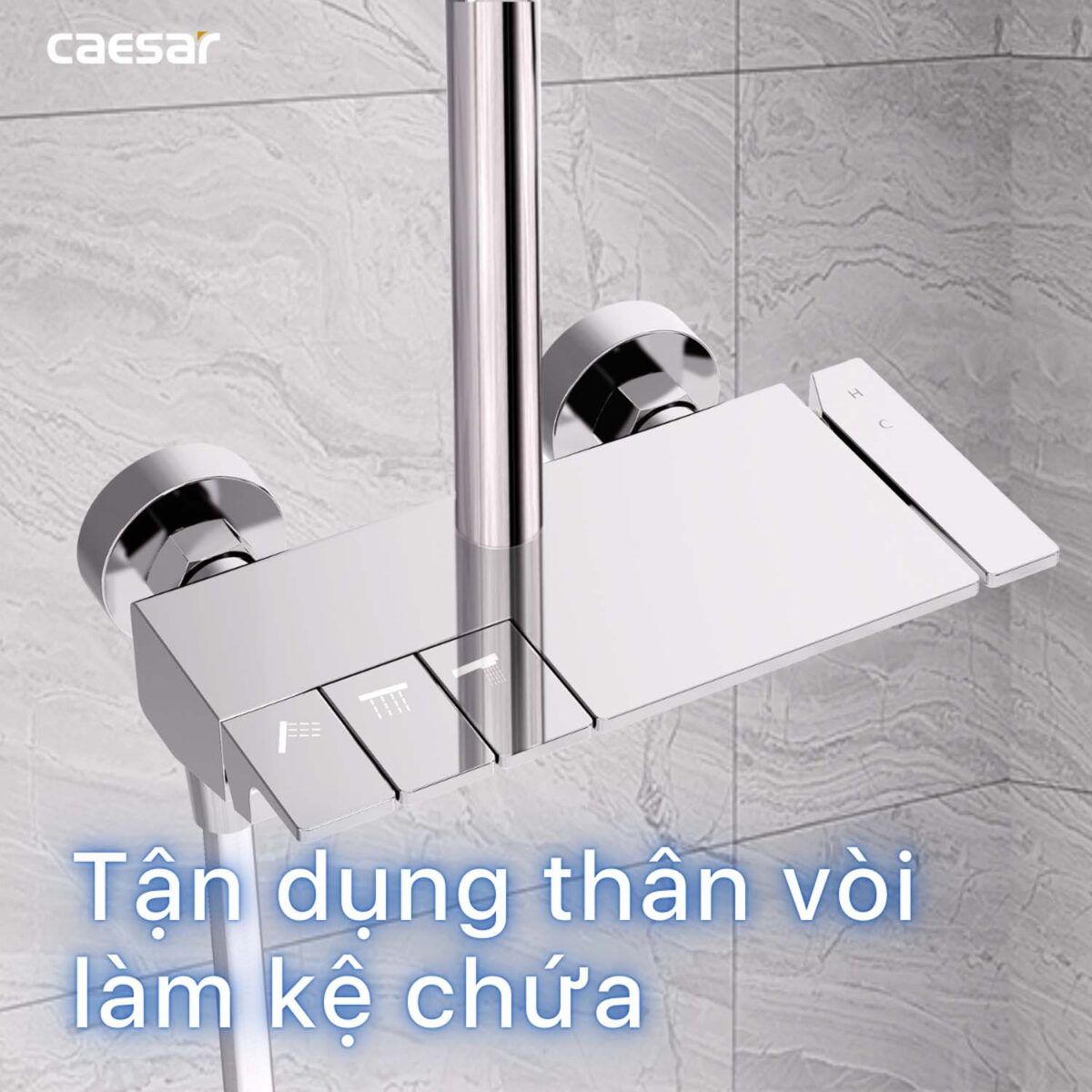 Vòi sen cây Caesar S688C phím đàn nóng lạnh - Ảnh 7