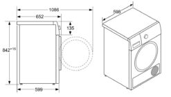 kich thuoc May say quan ao Bosch WTX87KH0BY 9Kg Serie 8
