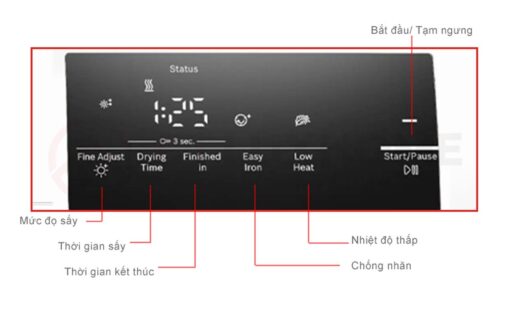 man hinh May say quan ao Bosch WTH85008SG 8Kg Series 4